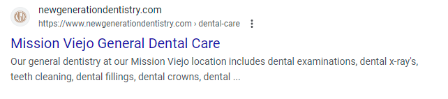 Dental No Schema Markup