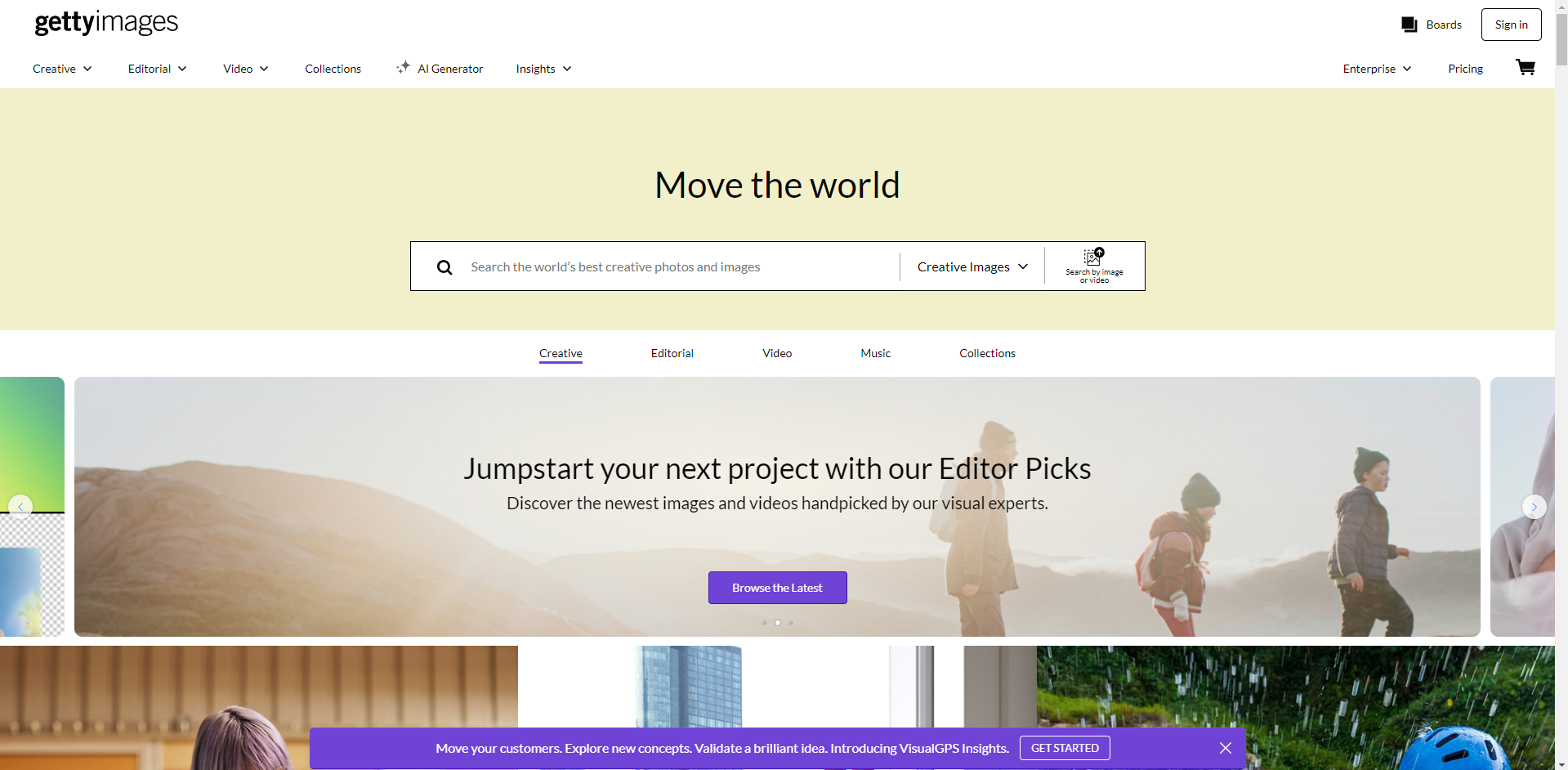 Getty Images brochure images