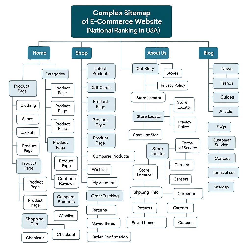 National SEO Complexity in a eCommerce Website